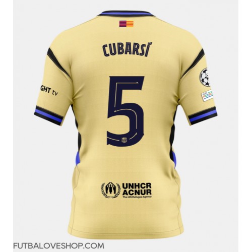 Dres Barcelona Pau Cubarsi #5 Preč 2025-26 Krátky Rukáv